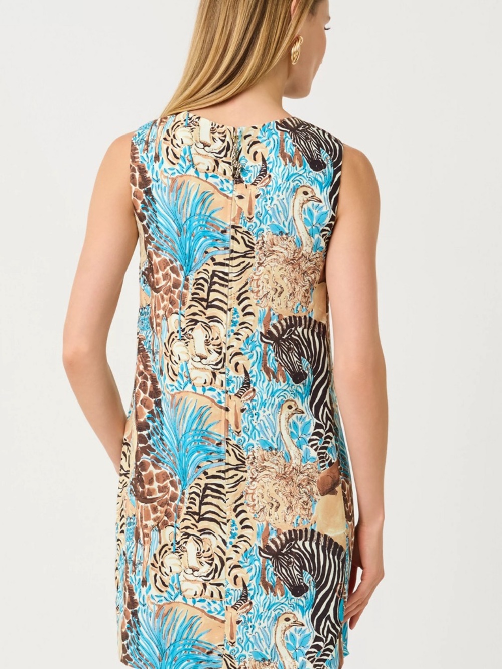Lilly Pulitzer Edita Shift Dress Breezy Aqua Lillys Zoo - Picture 3 of 6